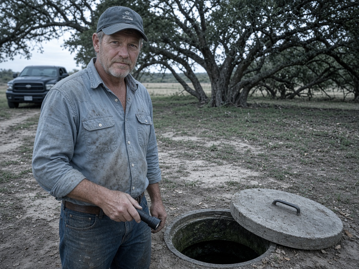 Jack Wayne McWhorter Jr at a septic lid
